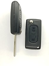 PEUGEOT / CITROEN выкидушка с батареей 2 кнопки, вертикальное жало с пазом HU83 (3238)