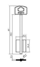 СЕКЬЮРЕМ-1 (97x24,6x20,7мм) (5,1мм) (SKM1D / DV476)