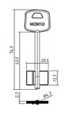 МСМ-1 (74,5x13,3x20,5мм) (4,3мм) (MZM1D / MCM-2G / CSC / 1MD2 / DV481)