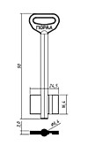 ГЮРАЛ-2Н (правый паз 90x16,4x24,5мм) (6,4мм) (GRL2D / DV320)