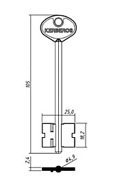 КЕРБЕРОС-2Н (длинный 105x18,2x25мм) (4,9мм) (KER2D / CER-3G / 5KRB2 / 2KRB3 / DV255)