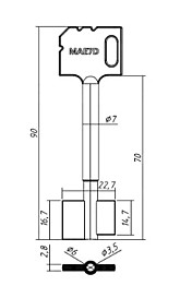 МАЙЕР-7 ((90x14,7мм)(90x16,7мм)x22,7мм)) (7мм) (3,5мм) (MAE7D / 88827/0001 / DV497)