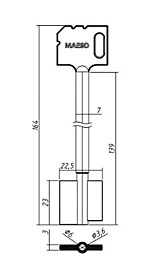 МАЙЕР-9 ((164x21мм)(164x23мм)x22,5мм)) (7мм) (3,6мм) (MAE9D / DV543)
