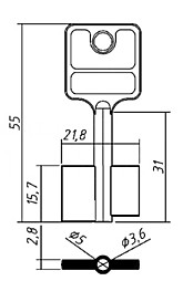 МАЙЕР-11 ((55x13,7мм)(55x15,7мм)x21,8мм)) (5мм) (3,6мм) (MAE11D / 88688/0002 / DV531)