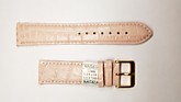 Ремешки для часов "Nagata" (размер 22мм) Св.розовый, Кроко, пряж. Золото