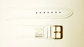 Ремешки для часов "Nagata" (размер 24мм) Белый, Гладкий, пряж. Золото