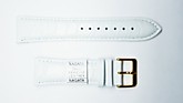 Ремешки для часов "Nagata" (размер 24мм) Белый, Кроко, пряж. Золото