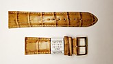 Ремешки для часов "Nagata" (размер 24мм) Бежевый, Кроко, пряж. Золото