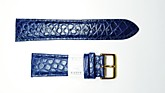 Ремешки для часов "Nagata" (размер 24мм) Т.синий, Кроко, пряж. Золото
