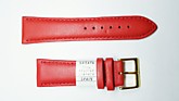 Ремешки для часов "Nagata" (размер 24мм) Красный, Гладкий, пряж. Золото