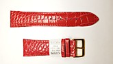 Ремешки для часов "Nagata" (размер 24мм) Красный, Кроко, пряж. Золото