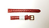 Ремешки для часов "Nagata" (размер 12мм) Бордовый, Кроко, пряж. Золото