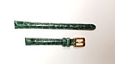 Ремешки для часов "Nagata" (размер 10мм) Зеленый, Кроко, пряж. Золото