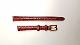 Ремешки для часов "Nagata" (размер 10мм) Бордовый, Кроко, пряж. Золото