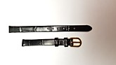 Ремешки для часов "Nagata" (размер 08мм) Черный, Кроко, пряж. Золото