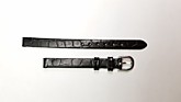 Ремешки для часов "Nagata" (размер 08мм) Черный, Кроко, пряж. Св.ник.