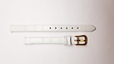 Ремешки для часов "Nagata" (размер 08мм) Белый, Кроко, пряж. Золото