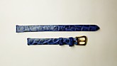 Ремешки для часов "Nagata" (размер 08мм) Синий, Кроко, пряж. Золото