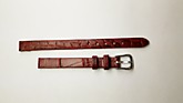 Ремешки для часов "Nagata" (размер 08мм) Т.бордовый, Кроко, пряж. Св.ник.