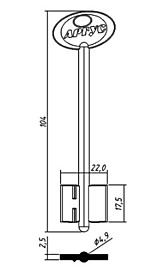 АРГУС-2Н (104x17,5x22мм) (4,9мм) (ARG2D / DV587)