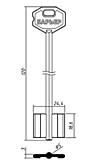 БАРЬЕР-1 (длинный 120x18,6х24,4мм) (5мм) (BRR1D / DV021)